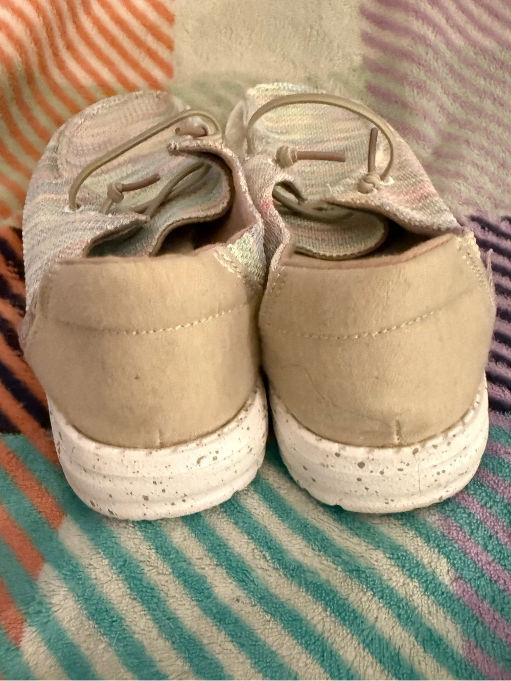 Hey Dude Kids Pastel Multicolor Knit Slip-On Sneakers